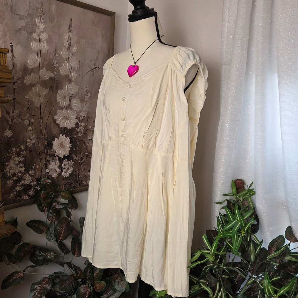 Torrid Peplum Washable Challis Corset Top‎ Dew Cream 6 6X 30 41955580